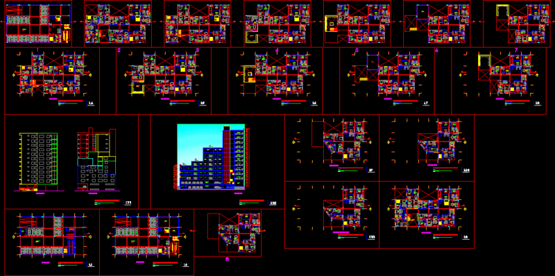 Multifamily Dwelling DWG Block for AutoCAD