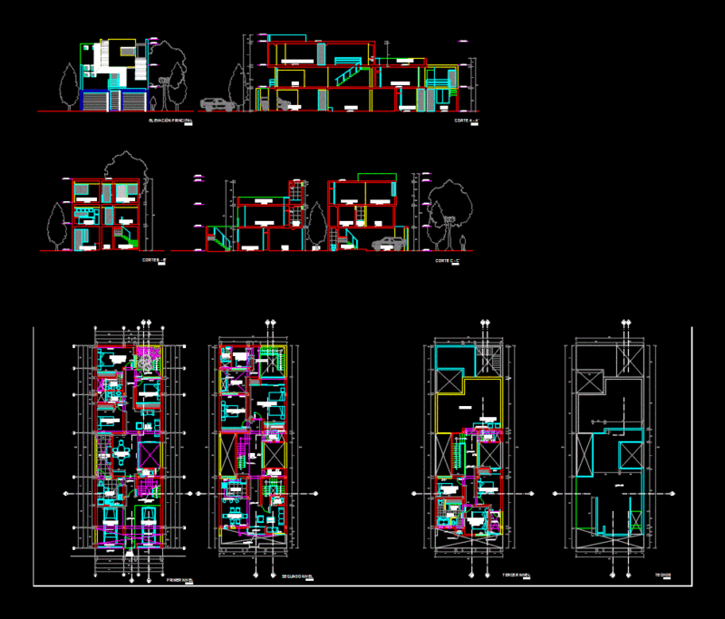 Multifamily DWG Elevation for AutoCAD