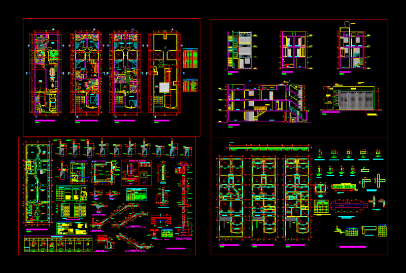Multifamily Housing 2 Level DWG Block for AutoCAD