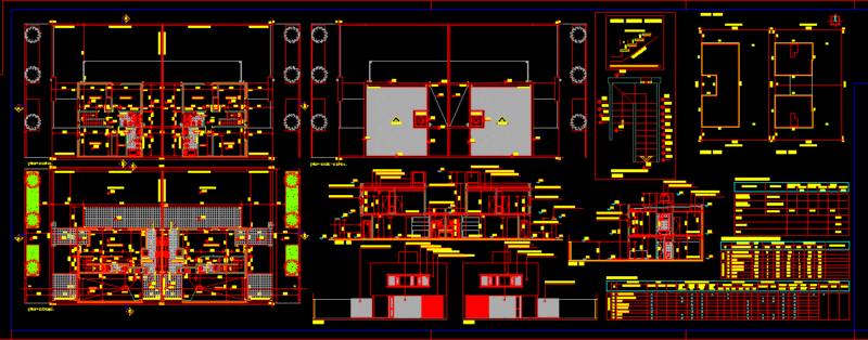 Multifamily Housing – Duplex DWG Full Project for AutoCAD