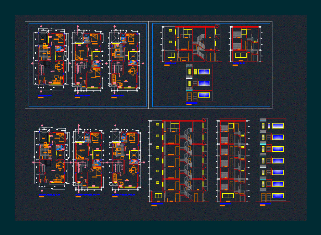 Multifamily Housing DWG Block for AutoCAD