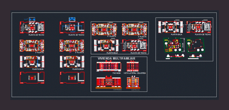 Multifamily Housing DWG Block for AutoCAD