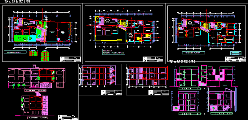 Multifamily Housing DWG Elevation for AutoCAD