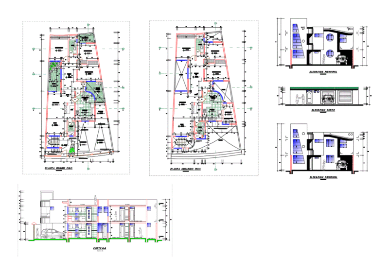 Multifamily Housing DWG Section for AutoCAD