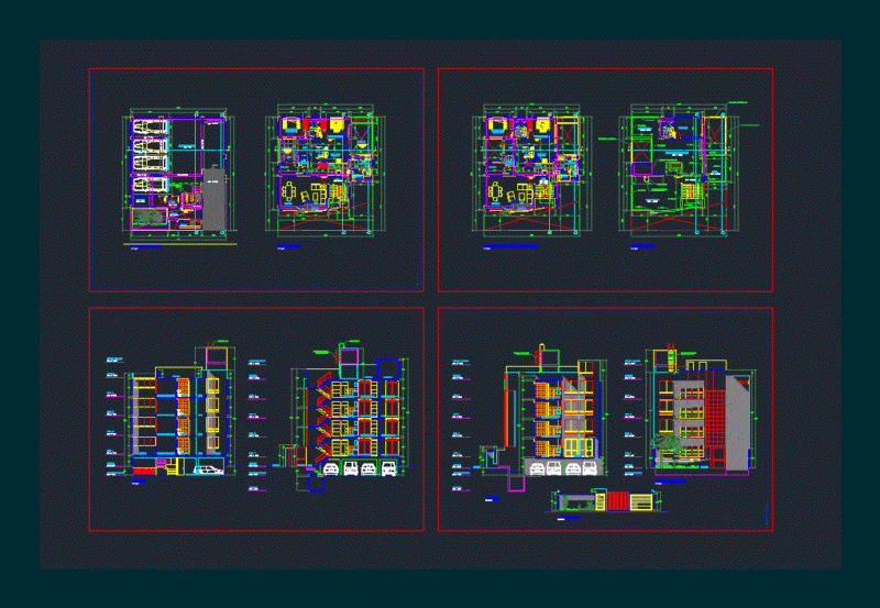 Multifamily Housing DWG Section for AutoCAD