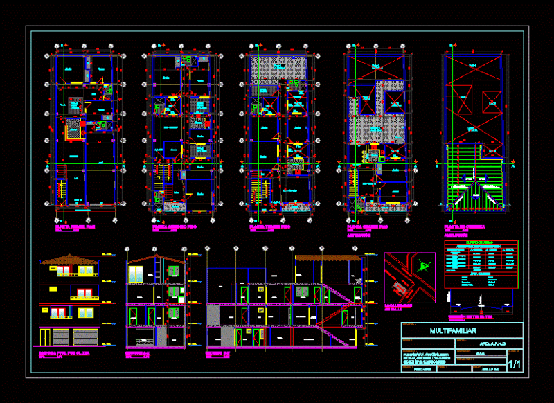 Multifamily Housing DWG Section for AutoCAD