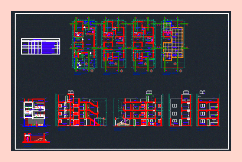 Multifamily Housing DWG Section for AutoCAD