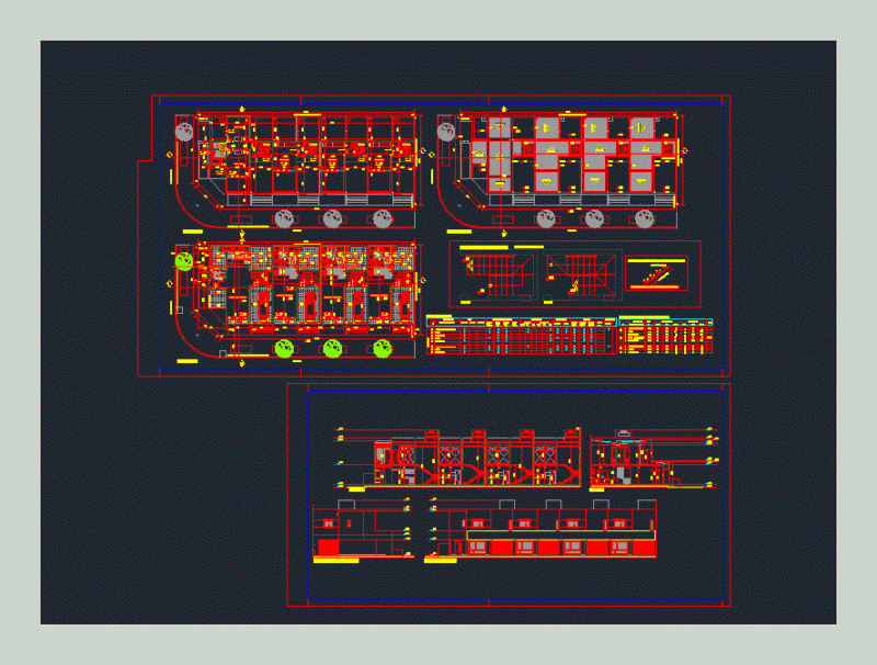 Multifamily Housing DWG Section for AutoCAD