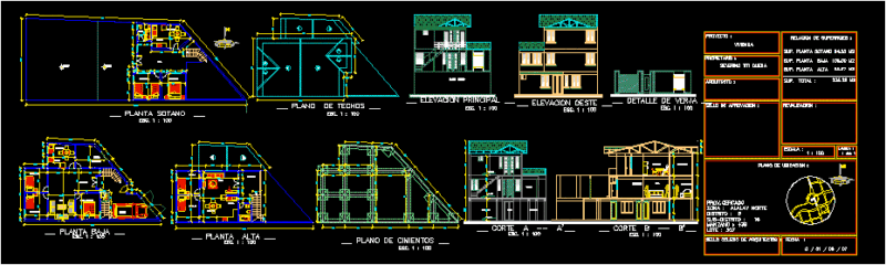 Multifamily Housing Three Levels DWG Detail for AutoCAD
