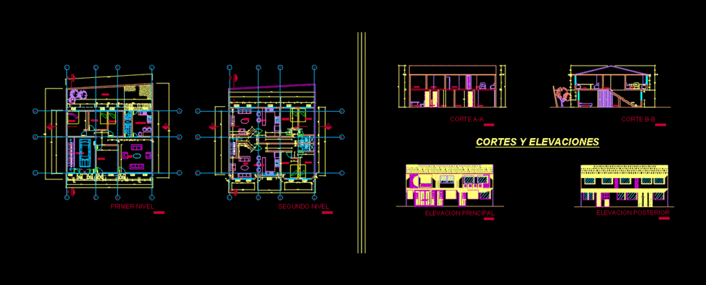 Multifamily Housing Two Levels DWG Section for AutoCAD