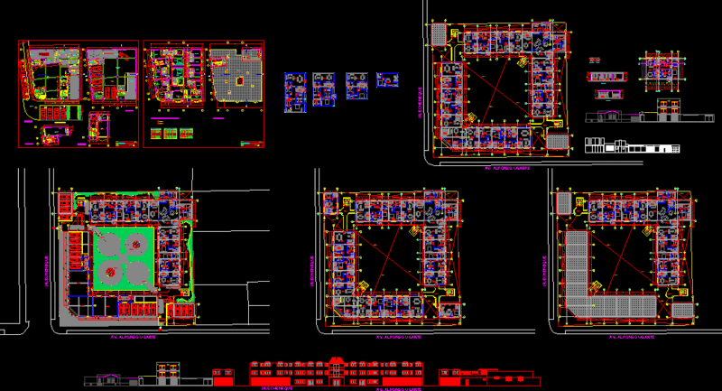 Multifamily Project Housing DWG Full Project for AutoCAD