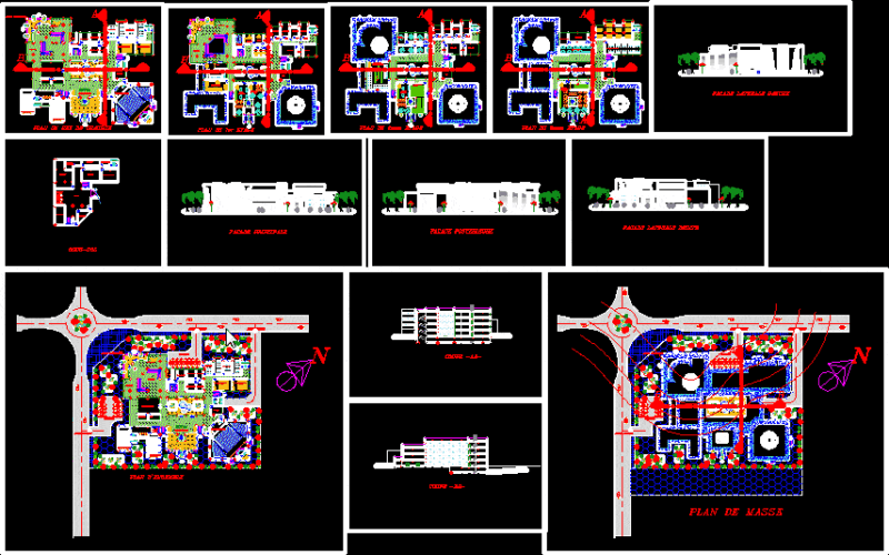Multifunction Center DWG Section for AutoCAD