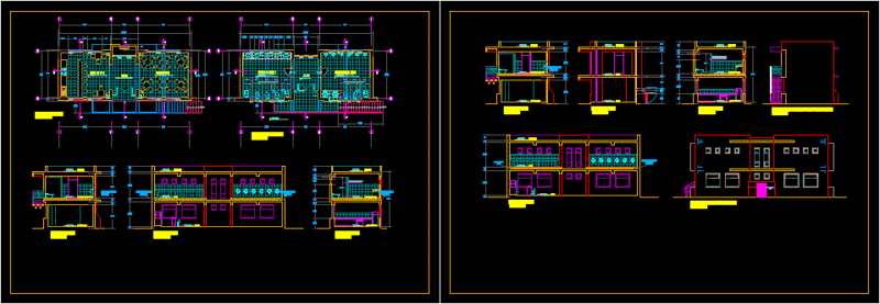 Multiple Services Module DWG Section for AutoCAD