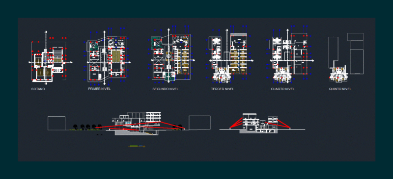 Multipurpose Building DWG Block for AutoCAD