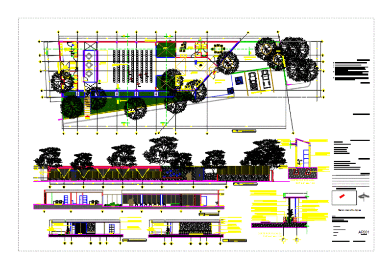 Multipurpose Room Multipurpose DWG Section for AutoCAD