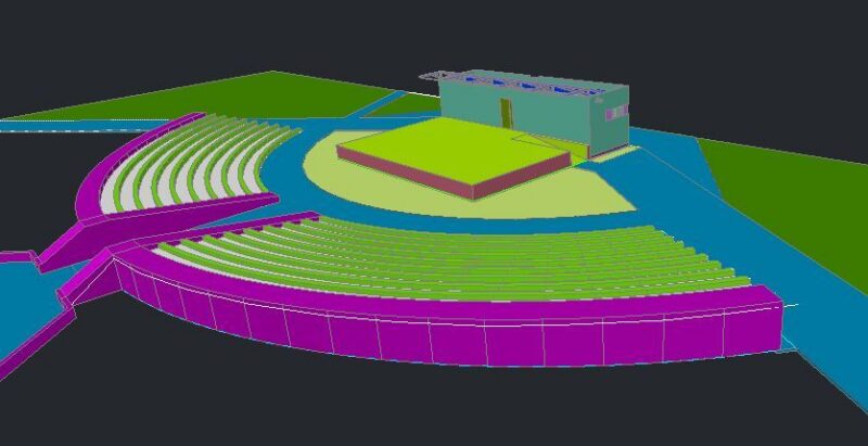 Municipal Amphitheater 3D DWG Model for AutoCAD