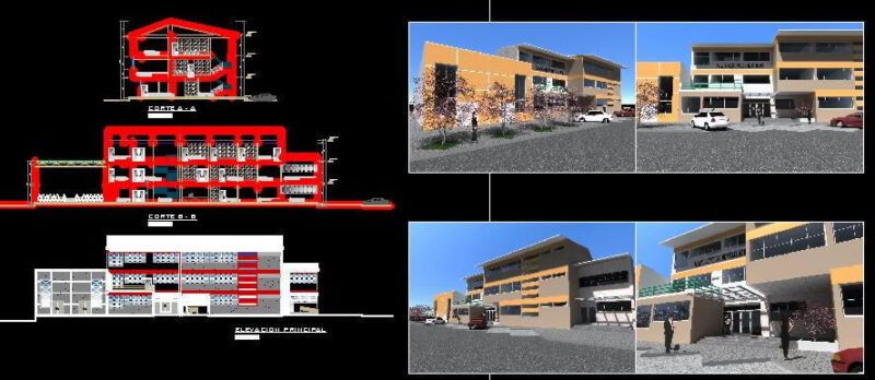 Municipalpalace 3D DWG Section for AutoCAD