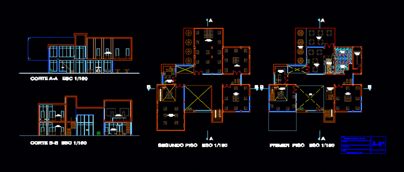 Museum 2 Floors DWG Block for AutoCAD
