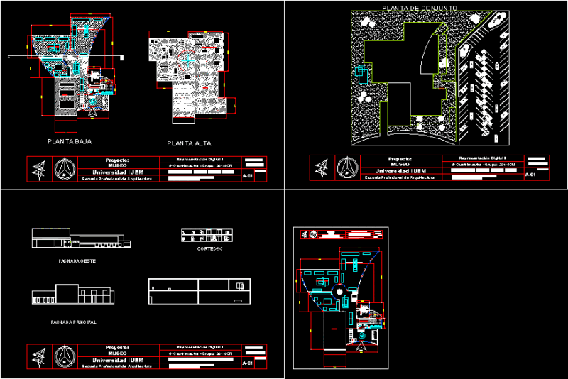 Museum DWG Block for AutoCAD