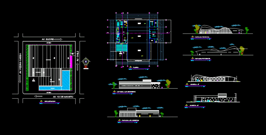 Museum DWG Block for AutoCAD