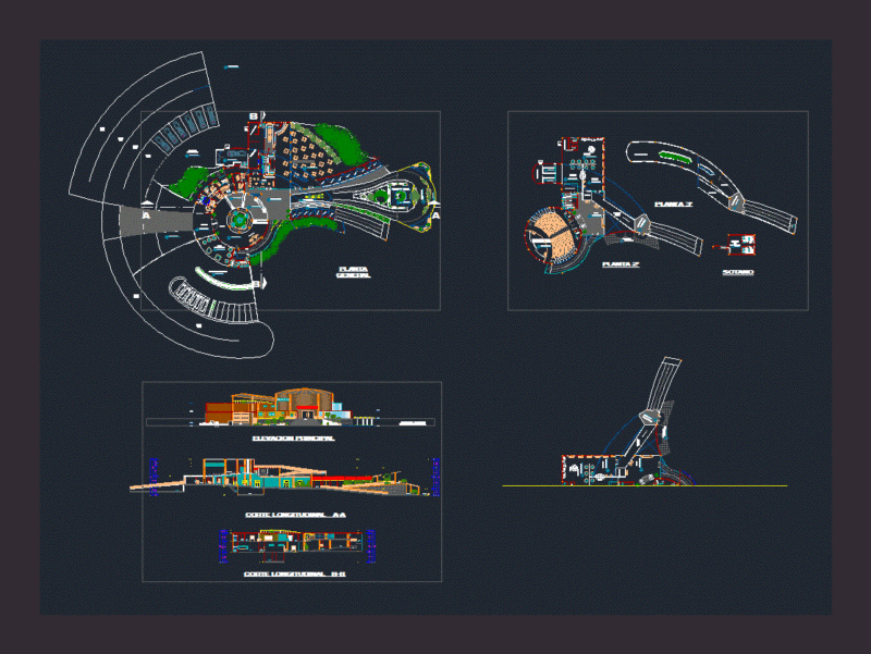 Museum Site DWG Elevation for AutoCAD