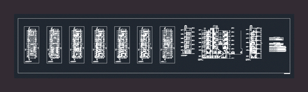 Mutifamily Building DWG Block for AutoCAD