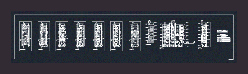 Mutifamily Building DWG Block for AutoCAD