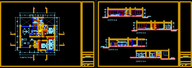 Mutlty Family Apartment DWG Section for AutoCAD