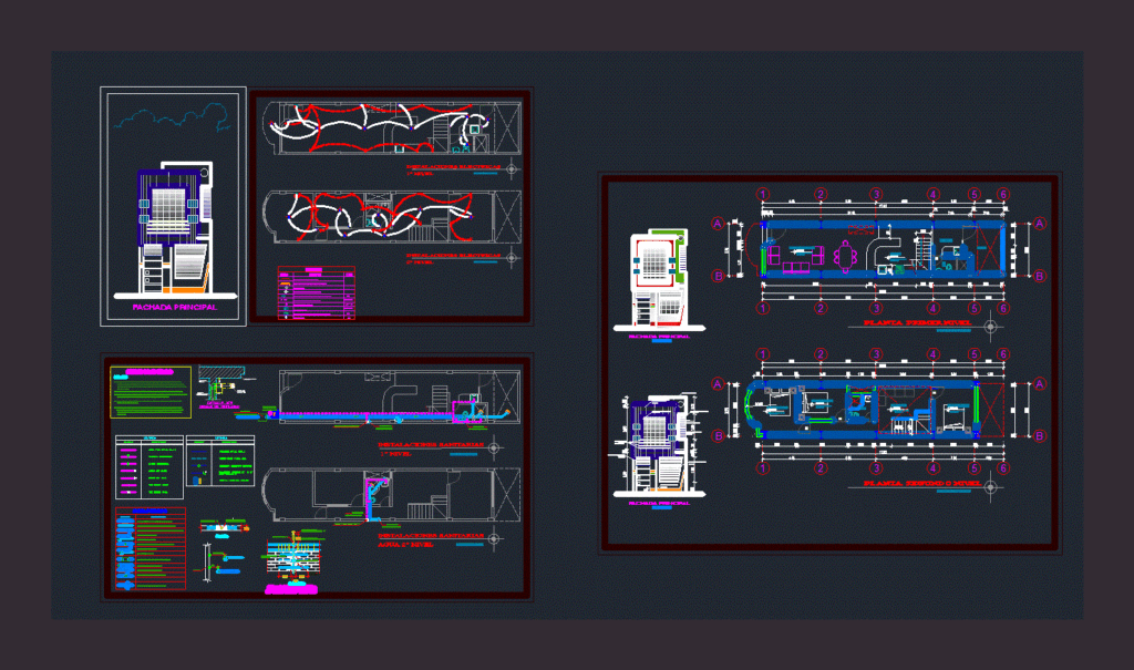 Narrow Housing DWG Plan for AutoCAD