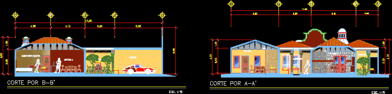 Neo-Colonial House DWG Elevation for AutoCAD