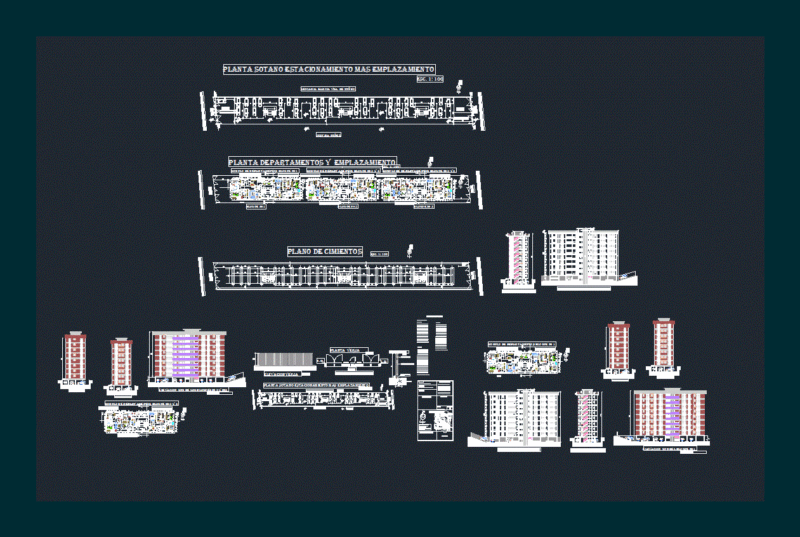 North Towers DWG Elevation for AutoCAD