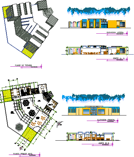 Day Care Nursery Early Stimulation Center 2D DWG Plan 