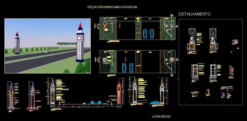 Obelisk DWG Block for AutoCAD