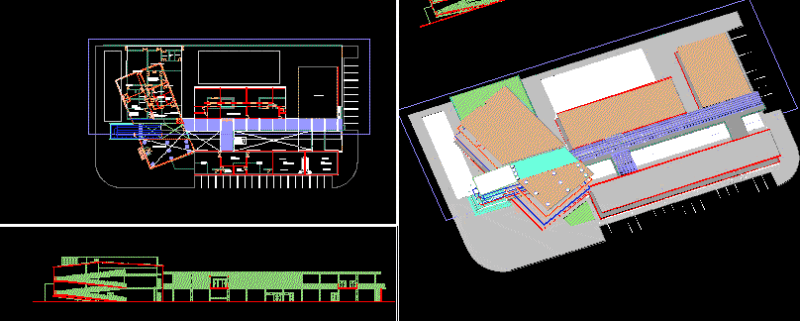 Officces Building 3D DWG Elevation for AutoCAD