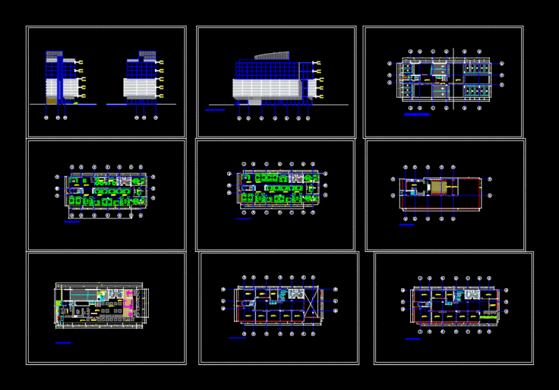 Office Building And Gallery DWG Block for AutoCAD