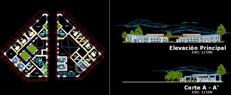 Office Building DWG Block for AutoCAD