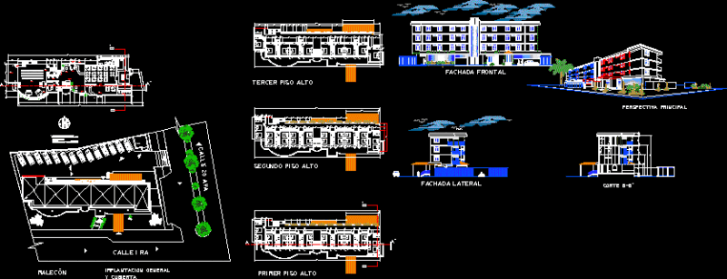 Office Building DWG Elevation for AutoCAD