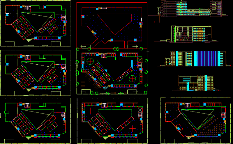 Office Building DWG Section for AutoCAD
