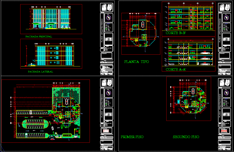 Office Building DWG Section for AutoCAD
