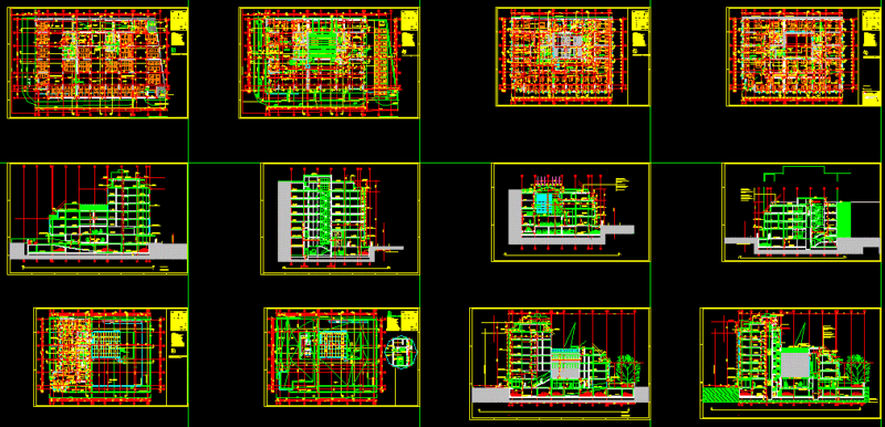 Office Building Plan DWG Block for AutoCAD