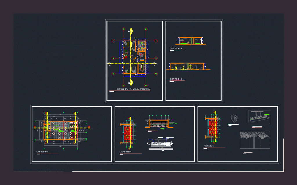 Offices – Cafeteria DWG Block for AutoCAD