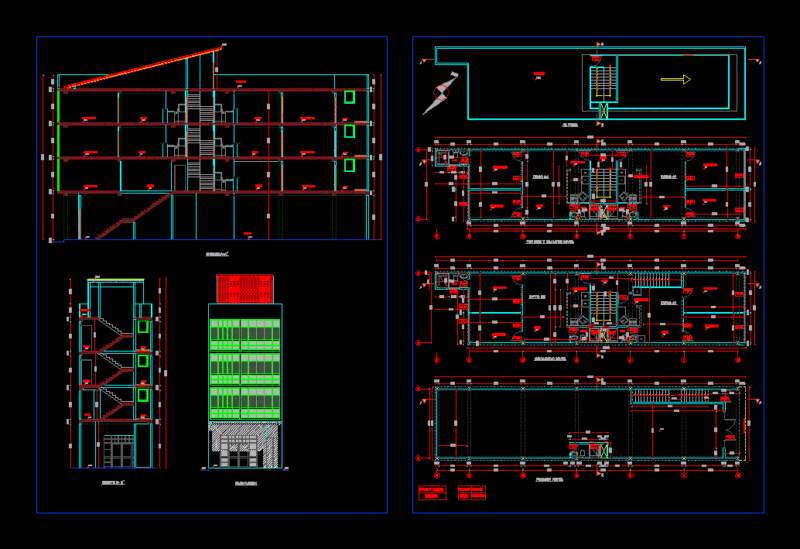 Offices DWG Section for AutoCAD