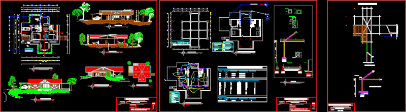One Family Country Home DWG Plan for AutoCAD