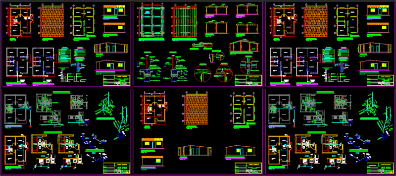 One Family House–Metal Structure DWG Detail for AutoCAD