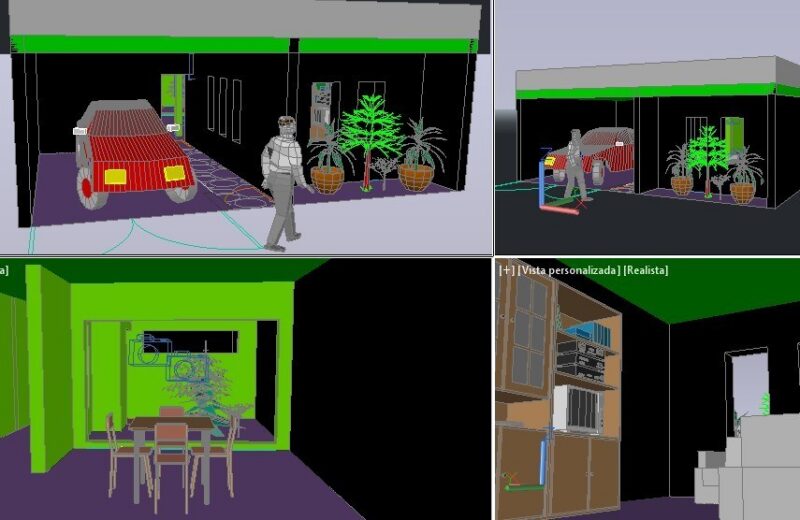 One Family Housing, 1 Storey, Furnished DWG Block for AutoCAD