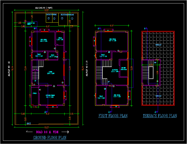 One Family Housing, India DWG Block for AutoCAD • Designs CAD