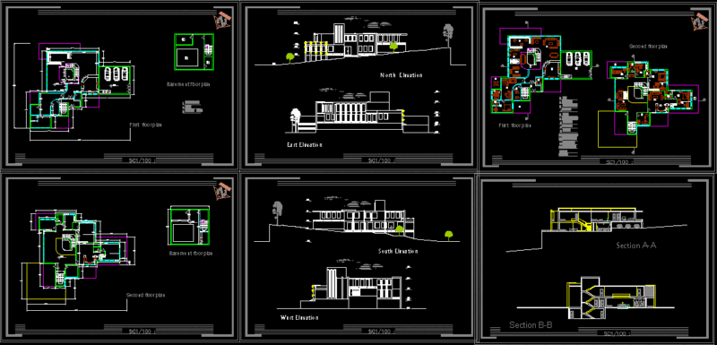 One Family Housing–Large DWG Section for AutoCAD
