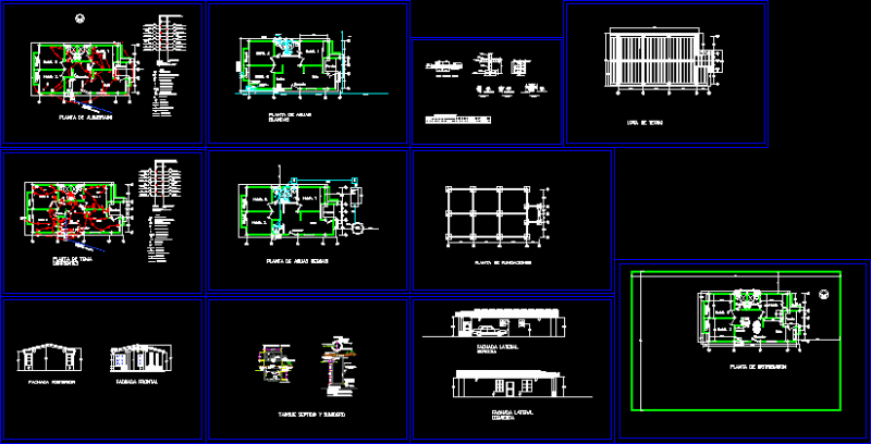 One Family Housing DWG Block for AutoCAD