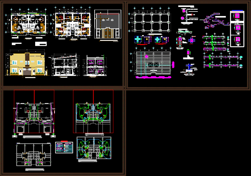 One Family Housing DWG Plan for AutoCAD