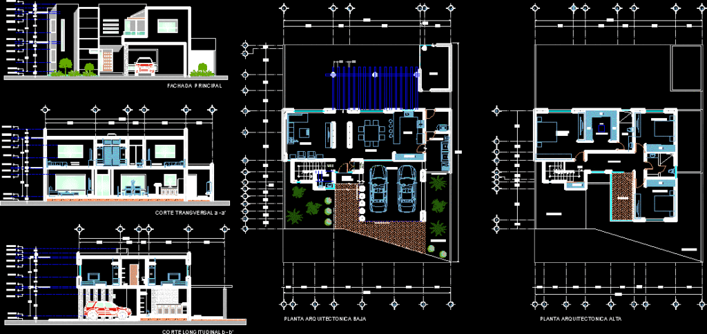 One Family Housing DWG Plan for AutoCAD